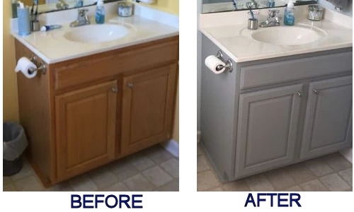 before and after bathroom cabinets
